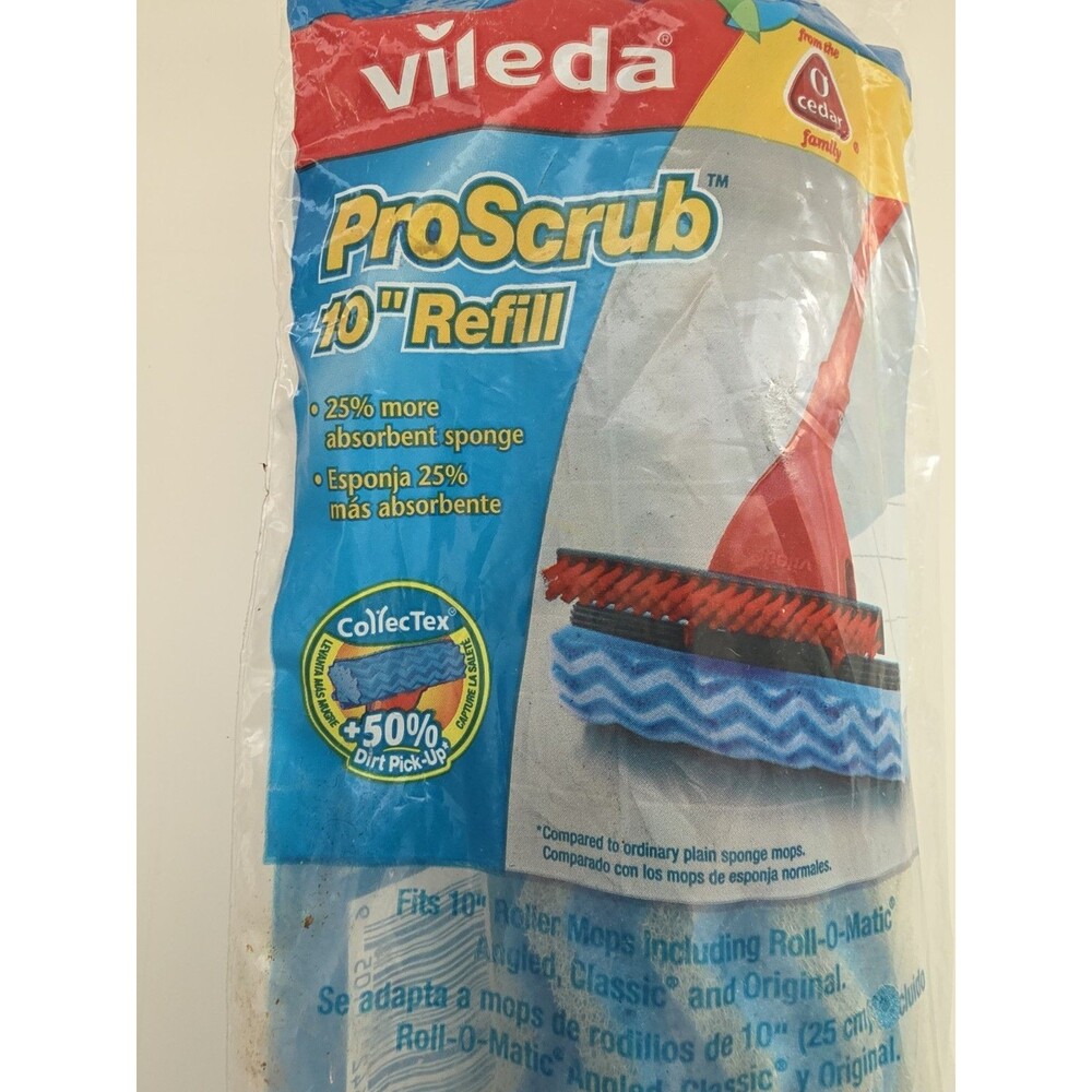 Vileda O Cedar Pro Scrub Roller Mop 10" Refill Wave Sponge Head Replacement